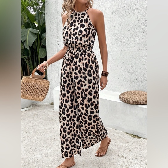 Leopard Wide Leg Jumpsuit - Picture 3 of 4